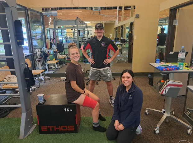 Olivia Lincoln and Oliver Sherwin at their Sports Medicine Internship Photo Credit: Stacy Fortin