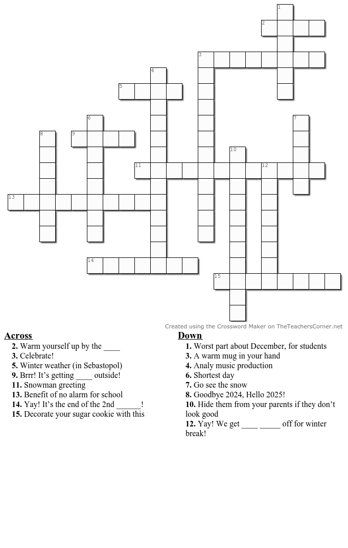 Winter 2024 Crossword