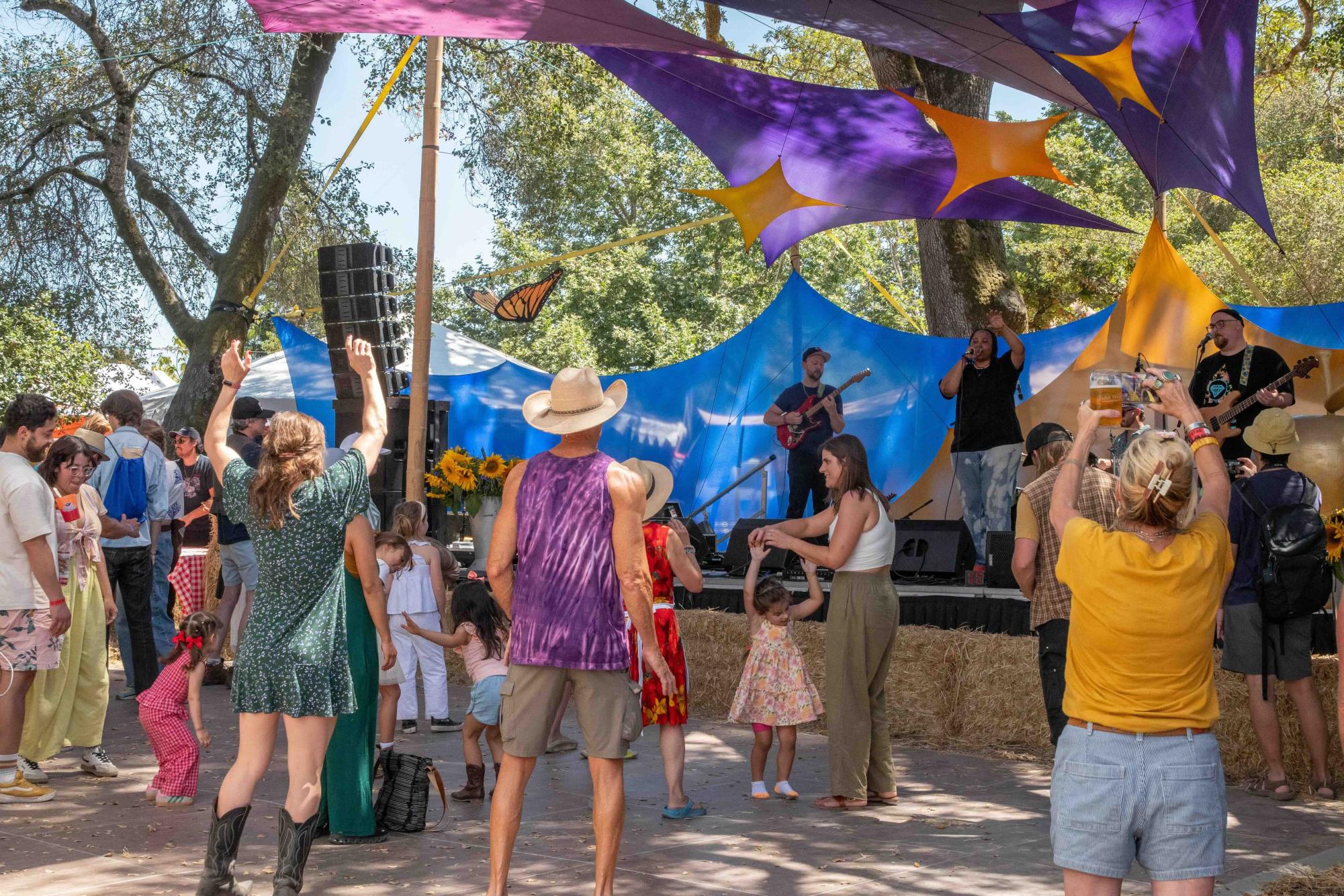 Fairgoers dance to live music at the 52nd Annual Gravenstein Apple Fair. Photo by Lawson Gaylord.